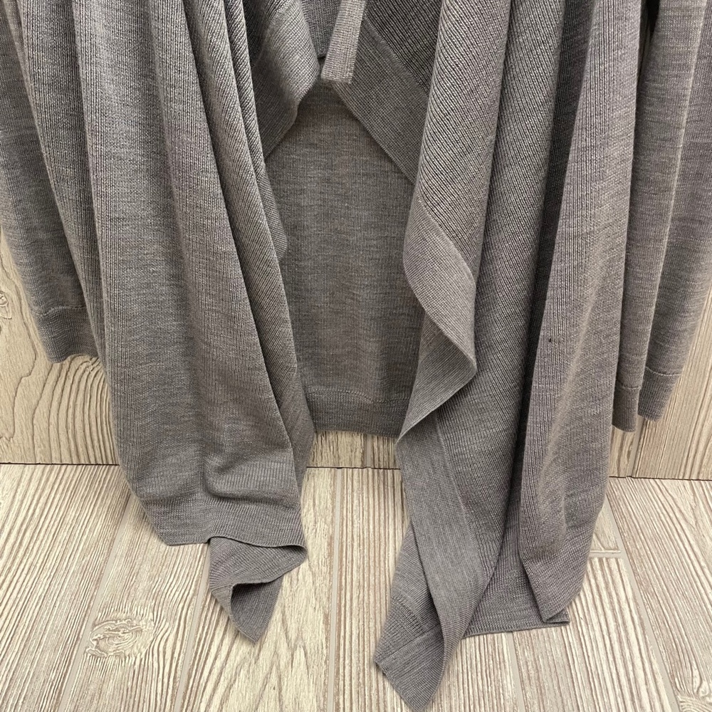 Theory Gray Wool Cardigan Open Front With Pockets… - image 4